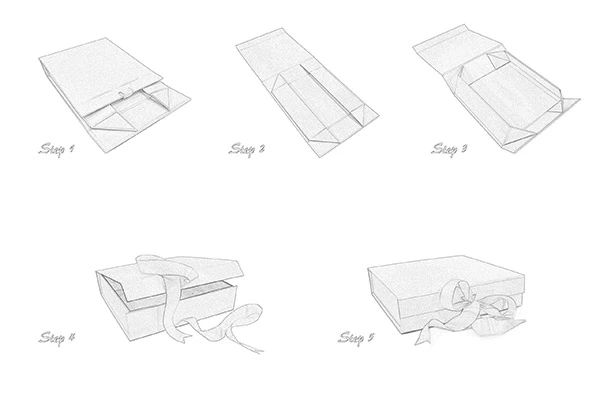 Luxury Rigid Magnetic Closure Gift Box With Dual Ribbons