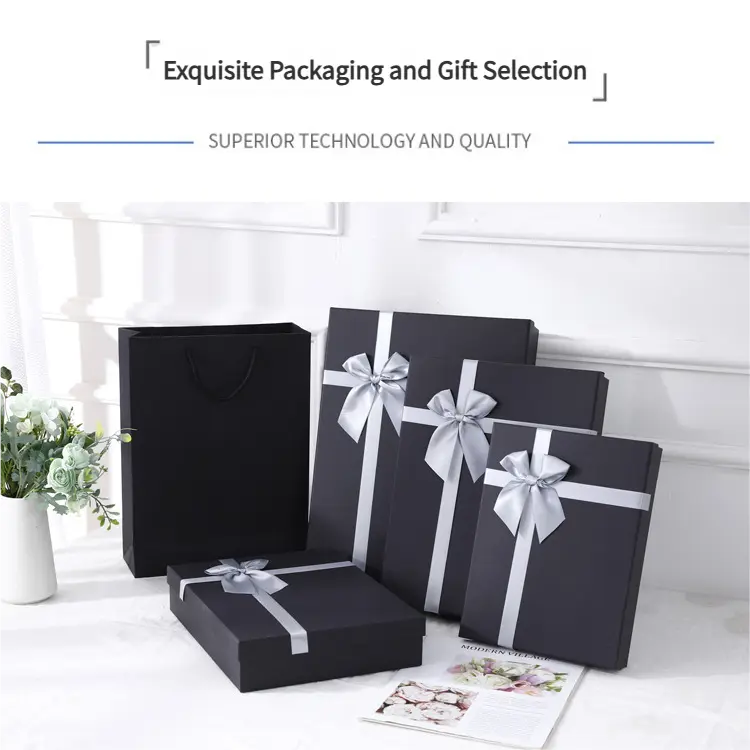 Rectangular Black Gift Box With Lid